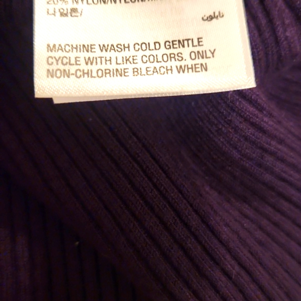 INC Purple Ribbed Keyhole Shirt - Picture 6 of 6